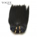 Clip In Human Hair Extensions Yaki Straight 100% Human Brazilian Hair Natural Black Hair